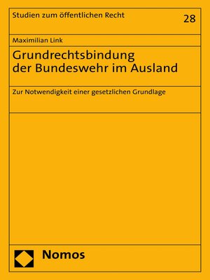 cover image of Grundrechtsbindung der Bundeswehr im Ausland